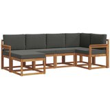  Set vanjskih sofa 6 kom. Prirodna i antracit Smeđa 251 x 128,5 x 73 cm | Shoptok.si