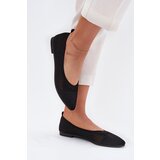 Boto Black Eco-Suede Ballerina Flats with Buckle Anlofi | shoptok.hr