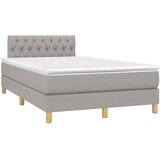  Box spring postelja z vzmetnico LED sv. siva 120x200 cm blago, (20726089) | Shoptok.si