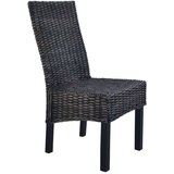 vidaXL Jedilni stoli 4 kosi črni Kubu ratan in mangov les | Shoptok.si