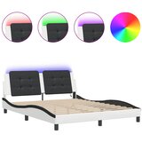  Okvir kreveta s LED-om bez madraca Zadar bijelo-crni 160 x 200 cm | Eponuda.com