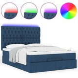  Otomanska postelja z vzmetnico & LEDs modra 140x190 cm, (22011623) | Shoptok.si