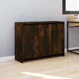 vidaXL komoda dimljeni hrast 102x33x75 cm iverna plošča | Shoptok.si