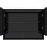  Kupaonski ormarić s ogledalom 80 x 15 x 60 cm MDF sjajni crni | shoptok.hr