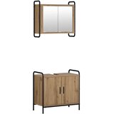  Set ormarića za kupaonicu 2 kom. Hrast artisan - Hrast artisan Ormar s umivaonikom (2 vrata) + viseći ormar | shoptok.hr