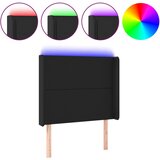 Maison Chic led posteljno vzglavje - vzglavna omarica - nočna omarica črno 103x16x118/128 cm umetno usnje, (21711327) | Shoptok.si