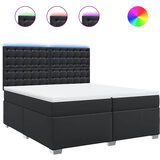 Maison Chic Box spring postelja - Vzmetna postelja z vzmetnico črna 200x200 cm umetno usnje SL23785, (21890811) | Shoptok.si