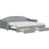 vidaXL izvlečna dnevna postelja s predali svetlo siva 90x200 cm blago, (20929745) | Shoptok.si