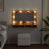  Ormar s ogledalom i LED-om Staro drvo 90x31,5x62 cm | shoptok.hr