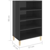  Komoda visok sijaj siva 57x35x90 cm iverna plošča, (20656411) | Shoptok.si