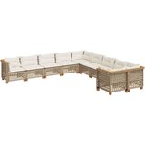  10-dijelni set vrtnih sofa s jastucima bež od poliratana | shoptok.hr