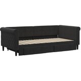  Dnevni krevet na razvlačenje s ladicama crni 90 x 190 cm baršun | shoptok.hr