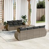 vidaXL 8-dijelni set vrtnih sofa od poliratana s jastucima sivi | shoptok.hr