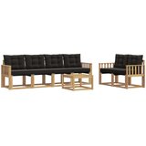 vidaXL Zunanja garnitura za sedenje z blazino 7 pcs Bela in črna, (5000272257) | Shoptok.si