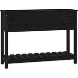 Maison Chic Visoka greda - Greda - Cvetlični Lonec s polico črna 111,5x34,5x81 cm trdna borovina, (21790472) Cene