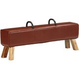 vidaXL Starinska telovadna klop z ročaji pravo kozje usnje | Shoptok.si