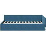  Kutni okvir kreveta s uzglavljem Plava 100 cm x 200 cm Baršun | shoptok.hr