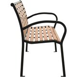 Vrtna klupa crno-smeđa 116 cm od čelika i WPC-a | Eponuda.com