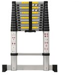 Tark aluminijasta teleskopska lestev DLT212B (13 stopnic, delovna višina: 3,8 m, transportna dolžina: 89 cm) Cene