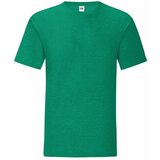 Fruit Of The Loom Green men's t-shirt in combed cotton Iconic with sleeve Cene