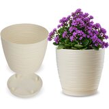 KADAX cvetlični lonec 17 cm okrogel plastični pokrov za cvetlični lonec kremne barve, (5000352759) | Shoptok.si