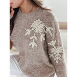 DStreet Damski sweter z aplikacją kwiatów GIRLHERBAL beżowy | shoptok.hr