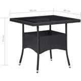 Vrtna jedilna garnitura 3-delna poli ratan in steklo črna, (20672125) | Shoptok.si