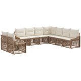 vidaXL Vrtna sedežna garnitura 9 pcs Bež poli ratan, (5000269485) | Shoptok.si