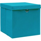  Kutije za pohranu s poklopcima 4 kom svjetloplave 32x32x32 cm | shoptok.hr