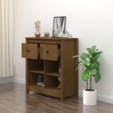  Komoda smeđa boja meda 70 x 35 x 80 cm od masivne borovine | shoptok.hr