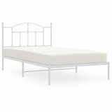 Maison Chic Kovinski Posteljni okvir - Dvoposteljna postelja - Zakonska postelja z vzglavjem bel 107x203 cm, (21692871) | Shoptok.si