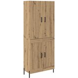 vidaXL Visok predalnik Umetni hrast 69,5 x 34 x 180 cm Konstruiran les, (5000108224) | Shoptok.si