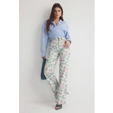 Trendyol Multicolored Floral Print High Waist Wide Leg Jeans