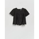 Reserved Bluza s rupičastim porubom - crno Cijene
