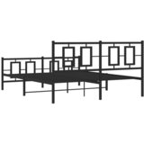  Metalni okvir kreveta uzglavlje i podnožje crni 150x200 cm | shoptok.hr