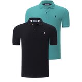 Dewberry DUAL SET T8561 MENS TSHIRT-BLACK-LIGHT GREEN | shoptok.hr