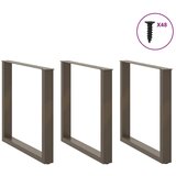  Noge za blagovaonski stol U-oblik 3 kom Prirodni čelik 90 x (72-73) cm Čelik | shoptok.hr