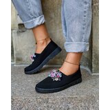 Resti Black women's fabric moccasins with crystals Fezens | Shoptok.si