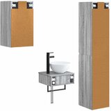  Set namještaja za kupaonicu 3 kom. Siva Sonoma 33 x 34,5 x 160 cm | Shoptok.si