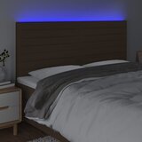  LED uzglavlje tamnosmeđe 180x5x118/128 cm od tkanine | shoptok.hr