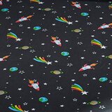 Catherine Lansfield Crna dječja plahta s gumom za krevet za jednu osobu 90x190 cm Rainbow Rockets – | shoptok.hr