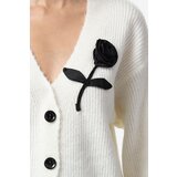 Trendyol Bone Soft Texture Rose Detailed Knitwear Cardigan | Shoptok.si