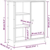 vidaXL Komoda boja dimljenog hrasta 70 x 30 x 80 cm konstruirano drvo | shoptok.hr