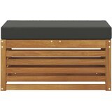  Vanjska stolica klupa s jastukom Prirodna 80 x 43 x 37 cm - Prirodno i antracit 80 cm Zatvoren prostor za noge | shoptok.hr