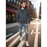 DStreet Bluza męska basic z kapturem ciemnoszara Cene