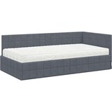  Kutni krevetni okvir s madracem s uzglavljem 2 kom. Siva Baršun - Tamno siva 90 x 190 cm | shoptok.hr