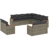  11-dijelni set vrtnih sofa od poliratana s jastucima sivi | shoptok.hr