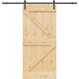 vidaXL Drsna vrata s kompletom vodil 90x210 cm trdna borovina | Shoptok.si