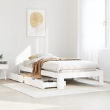 vidaXL Posteljni okvir brez vzmetnice bel 90x200 cm trdna borovina | Shoptok.si