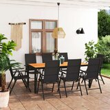  9-dijelni vrtni blagovaonski set crno-smeđi | shoptok.hr